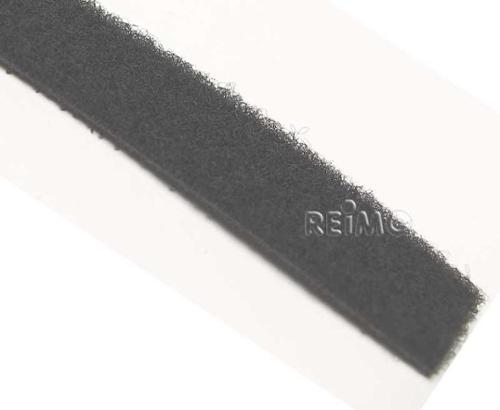 Velcro tape fleece share - 10 mm width - gray - 5 m