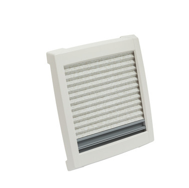 Hotte de toit grise avec moustiquaire 280x280, verre opale, cadre intérieur gris