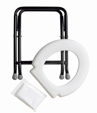 Yachticon vouwtoilet wit, incl. 6 tassen