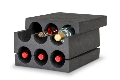Flaschenhalter, für 6 Flaschen, Material: EVA, schwarz
