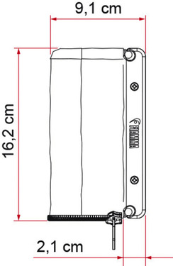 Fiamma awn. Compass 220, awning bag silver