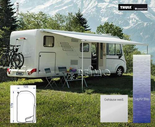 Thule Wall Awning 8000 6,0m Sapphire blue Case: white