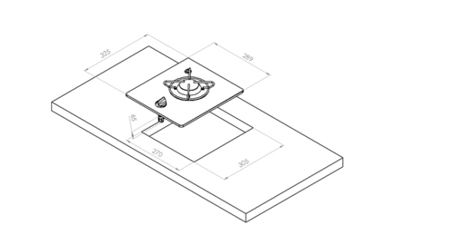 Built-in gas hob 1-burner