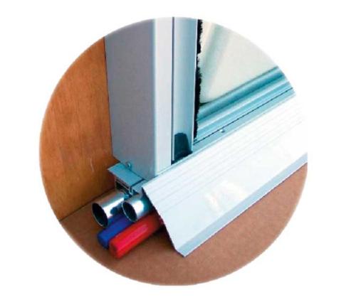 Cabin door cable routeing bedplate
