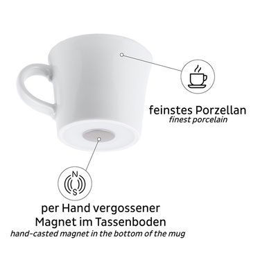 SILWY magnetiske espressokopper i porcelæn .