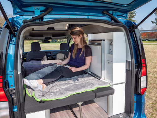 Kampeerbed met opklapbare bank