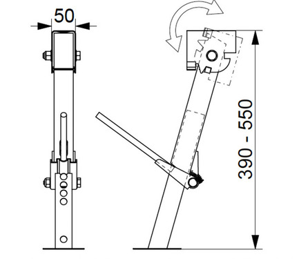 Voertuigsteun Jack 1 paar 39-55cm
