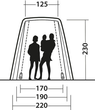 Free-standing rear tent SANDCREST L for bus height 175 - 205 cm