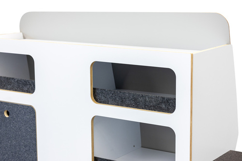 Flatpack-Möbelzeile für VW T5 / T6 / T6.1 kurzer Radstand - Weiß - Basalt