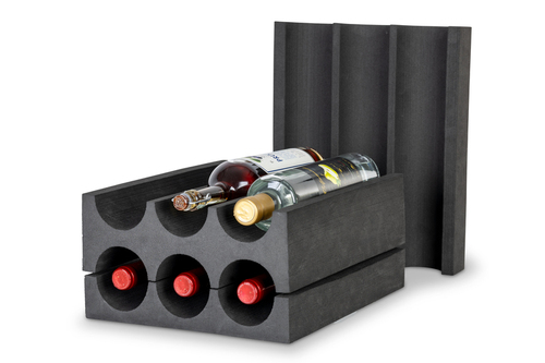 Flaschenhalter, für 6 Flaschen, Material: EVA, schwarz