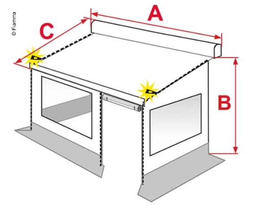 Front- und Seitenwände für Fiamma ZIP L 400 Medium