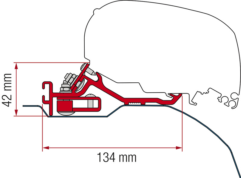 Fiamma Kit Adapter F65/F85 Ducato 2006 LHD+RHD Low Profile Deep Black