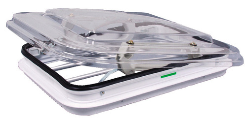 Dachhaube 35 x 50 cm rauchfarben mit 3 Gitterstäben