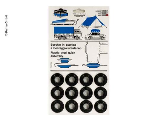 Plastic-eyelets 15mm, 12 pieces