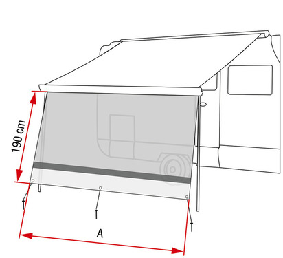 Sunview XL front wall F80L, 325cm